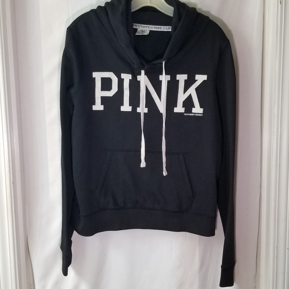 Victoria's Secret PINK!Hoodie/Pull Over Sweatshirt Black & White Med/Large